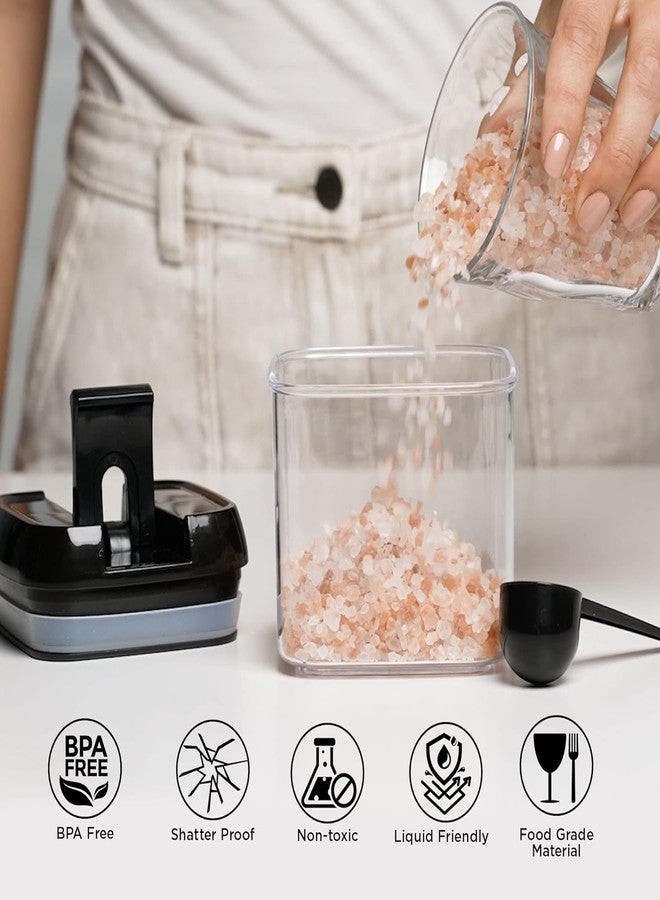 Shazo 6 PC Snack & Spice Containers Set [0.5L / 2.1 Cups] + 6 Spoons - Airtight BPA Free Clear Plastic Food Storage Containers with Easy Lock Lids for Kitchen & Pantry Organization, Herbs, Coffee, Tea - Image 3
