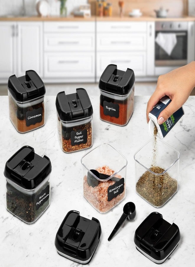 Shazo 6 PC Snack & Spice Containers Set [0.5L / 2.1 Cups] + 6 Spoons - Airtight BPA Free Clear Plastic Food Storage Containers with Easy Lock Lids for Kitchen & Pantry Organization, Herbs, Coffee, Tea - Image 5