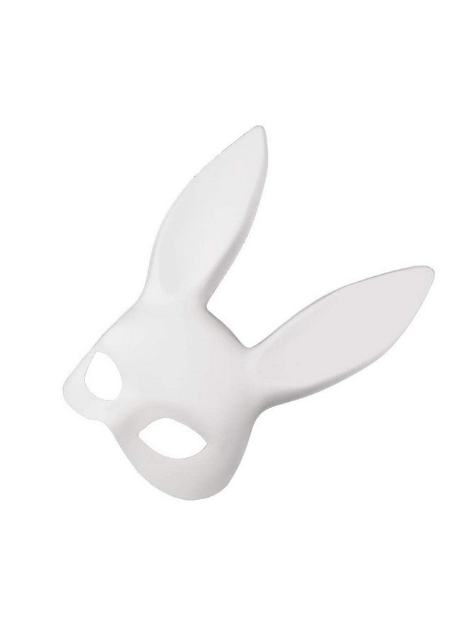 سوتشات قناع أرنب سوتشات التنكري، قناع أرنب نصف قناع لحفلة عيد الميلاد وعيد الفصح وهالوين، إكسسوار زي أبيض - Image 2