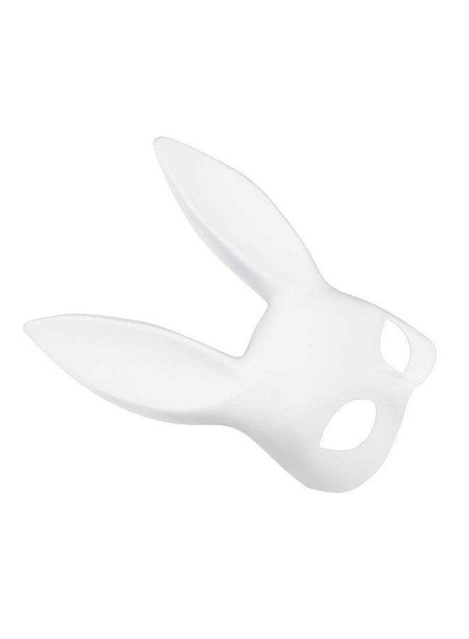 سوتشات قناع أرنب سوتشات التنكري، قناع أرنب نصف قناع لحفلة عيد الميلاد وعيد الفصح وهالوين، إكسسوار زي أبيض - Image 3