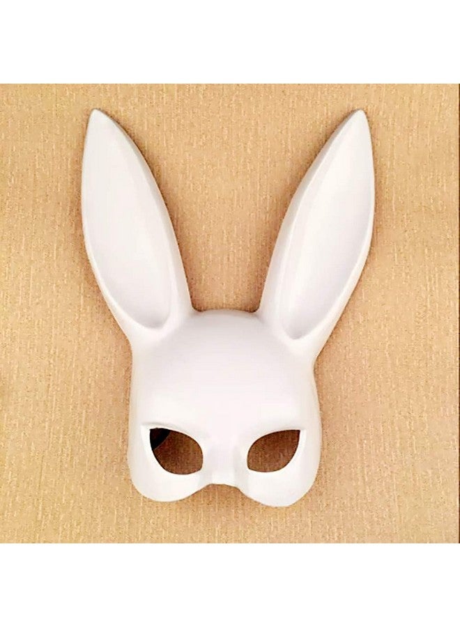 سوتشات قناع أرنب سوتشات التنكري، قناع أرنب نصف قناع لحفلة عيد الميلاد وعيد الفصح وهالوين، إكسسوار زي أبيض - Image 5
