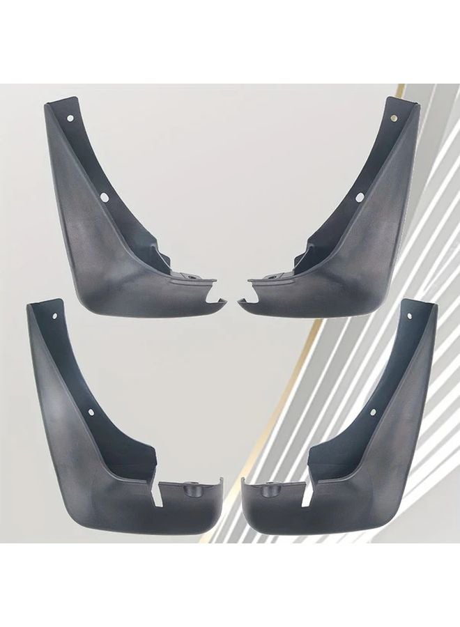 4pcs Universal Black Car Mud Flaps Flexible Rubber Splash Guards Easy Install - Image 1
