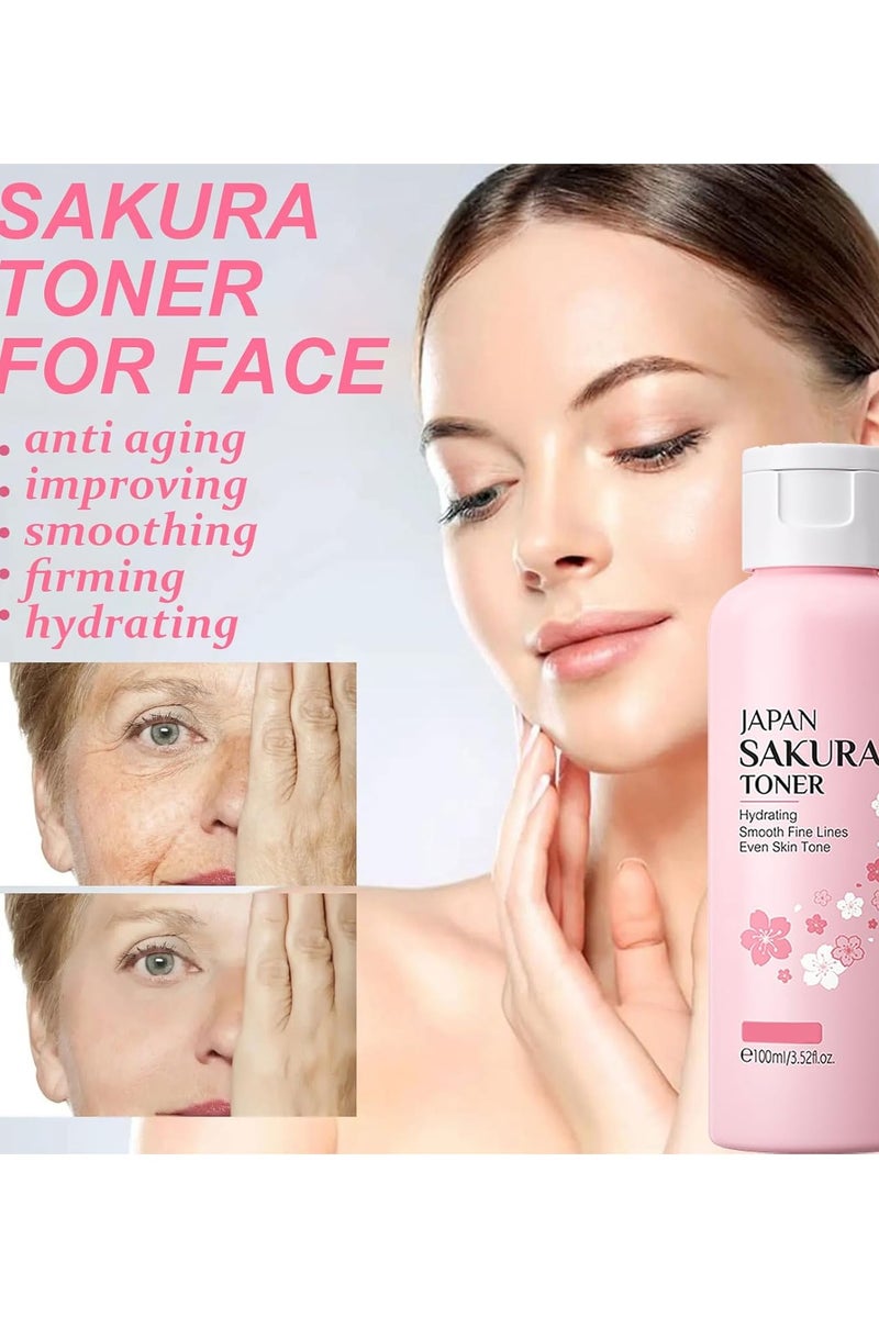 Laikou Japanese Sakura Facial Toner - Soft and Smooth, Restores Elasticity - Improves Skin, Makes It Firm and Bright 100ml - Image 5
