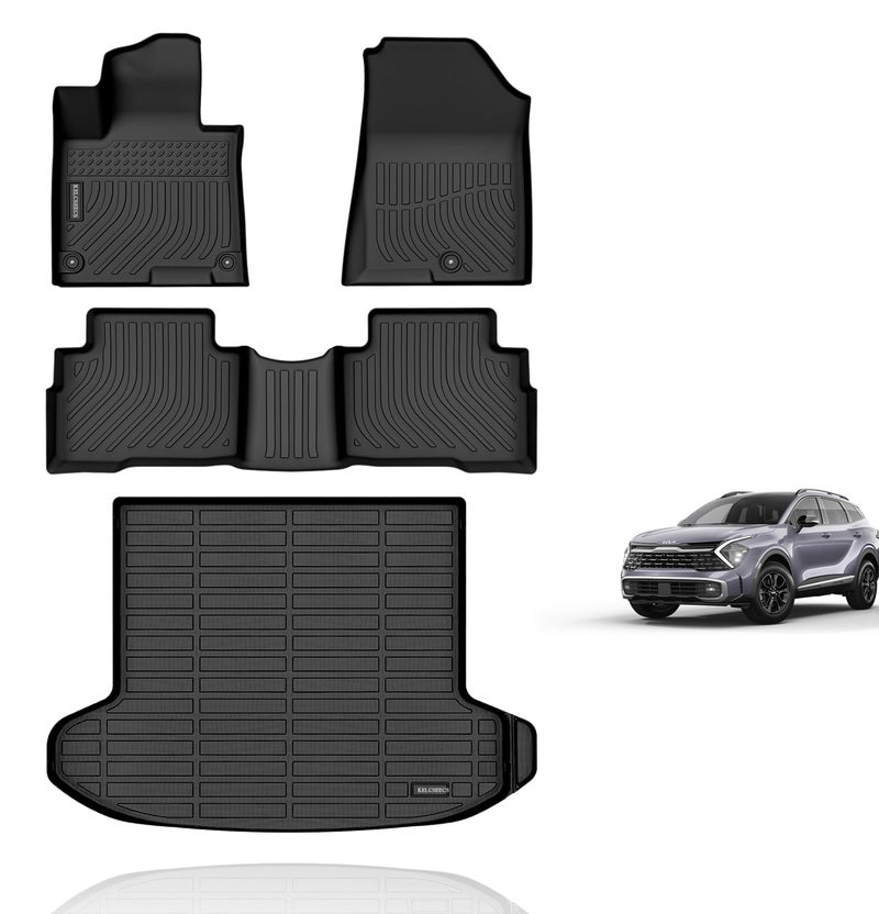KELCSEECS KELCSEECS® Floor Mats & Cargo Liner for 2025 2024 2023 Kia Sportage Hybrid All Weather Guard Car Mats Floor Liners Trunk Mat Cargo Mat Kia Sportage Hybrid Floor Mats Trunk Liner Accessories - Image 1