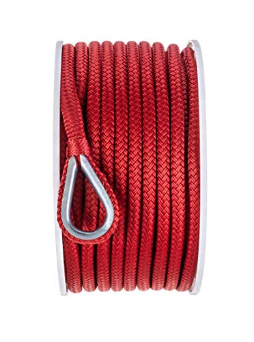 Seachoice Boat Anchor Rope, Double-Braid, Nylon, Achor Line, 3/8 in. X 100 Ft., Red - Image 2