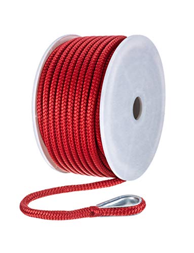 Seachoice Boat Anchor Rope, Double-Braid, Nylon, Achor Line, 3/8 in. X 100 Ft., Red - Image 5
