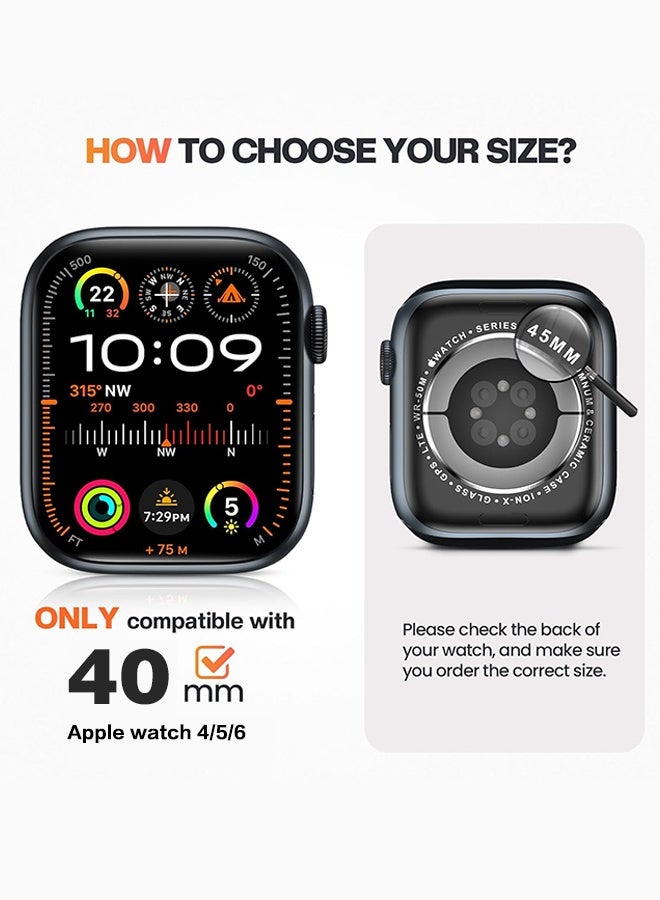 SUNDAREE غطاء حافظة لساعة Apple Watch مقاس 40 مم، غطاء واقٍ صلب من الصدمات لساعة Apple Watch SE 6 5 4 40 مم (أسود) - Image 2