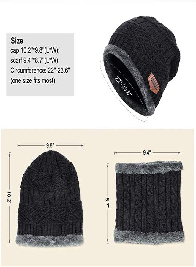 BRIGHTZONE Kandid Wool Beanie Cap & Muffler for Mens & Women | Winter Cap for Men | Soft Woolen Muffler & Cap for Men & Women Black - Image 5