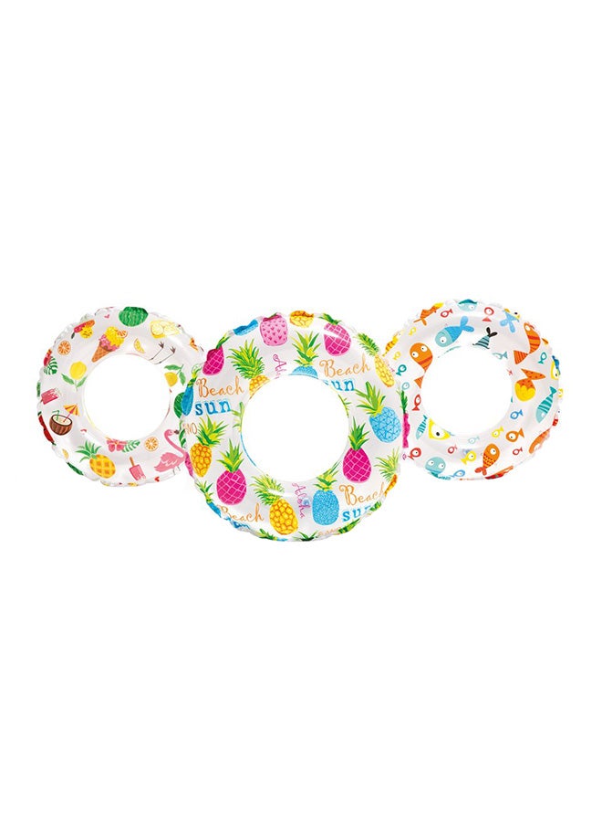 INTEX 1 Piece Lively Print Swim Ring Assorted Color May Vary 15.59x43.26x0cm - Image 1