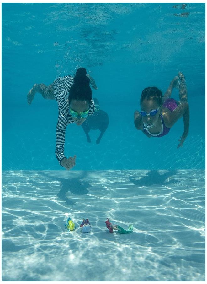SwimWays SwimWays Little Mermaid Disney Dive Characters Kids Pool Toy- Princess Ariel, Flounder, and Sebastian, Bath Toys and Pool Party Supplies  - Image 1