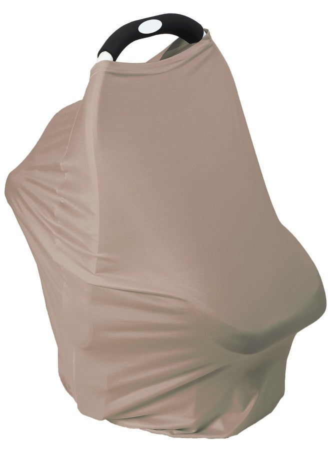Meetjoy Breathable Car Seat Cover for Babies - Multi-Purpose Soft Rayon Nursing Cover for Breastfeeding, High Stretchy Infant Carseat Canopy, Stroller Cover (Smooth Rayon, Mocha Natural) - Image 1