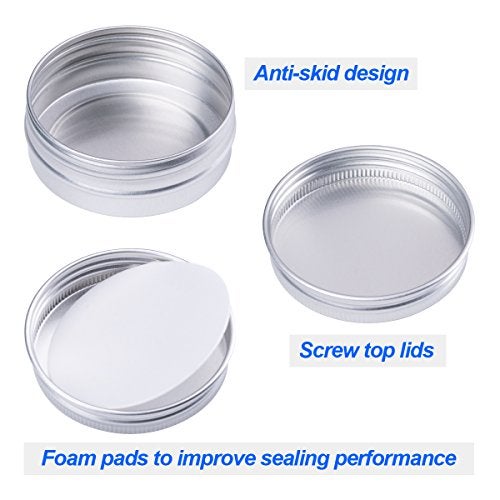 Petutu 30 Pack Tin Cans Screw Top Round Metal Lip Balm Tins Containers with Lids (1oz) - Image 3
