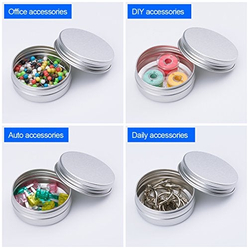 Petutu 30 Pack Tin Cans Screw Top Round Metal Lip Balm Tins Containers with Lids (1oz) - Image 4