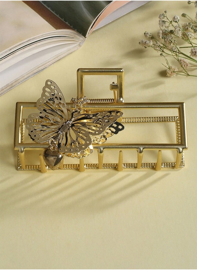 Just Peachy - Just Peachy Women?s Gold-Toned Embellished Claw Clip - Elegant Rhinestone Design | Stylish & Secure Hair Accessory | Ideal for Thick, Curly, or Straight Hair | Non-Slip Grip for All-Day Hold - Image 1