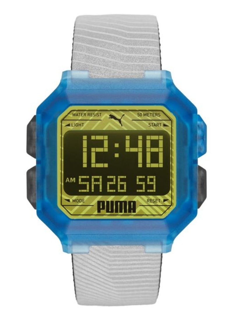 PUMA Digital Mechanical Watch for Men With Grey Silicone Strap - 5 ATM - PU P5038  - Image 1