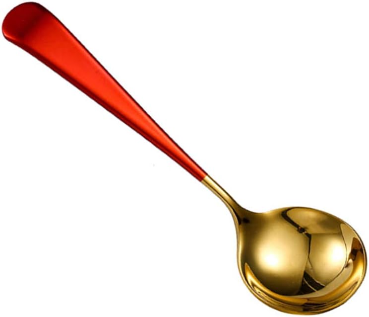 Christmas Decor Mixing Spoons Serving Spoons Stainless Steel Catering Spoons Tablespoons for Buffet Banquet Flatware Kitchen Basics Serving Red Metal Serving Spoons Baby Spoons - Image 3