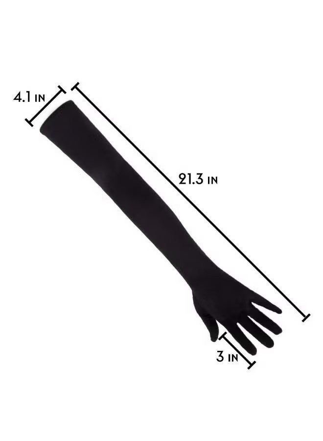 1 Pair Long Women’s Gloves Elbow Length Flapper Gloves Finger Opera Evening Party Gloves 20s Black Bridal Gloves Wedding Summer Drive Driving Gloves forWomen Girls Ladies - Image 4