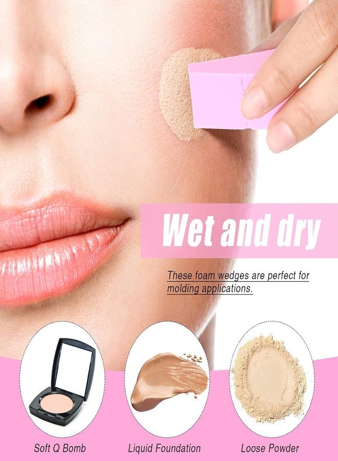 UDHVREKH Makeup Wedge Sponge Foundation Sponge Blender for Liquid, Cream, Multi Purpose Soft Triangle Cosmetic Applicator Puff 24 Pcs Makeup Sponge Set (1) - Image 3