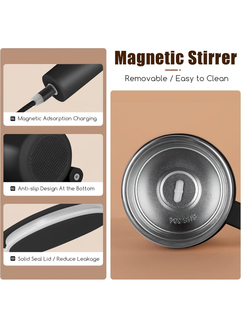 SYOSI Self Stirring Mug, Rechargeable Automatic Mixing Coffee Cup with Magnetic Stirrer and Spill Resistant Lid, Easy Blend for Coffee Milk Cocoa at Home Office Travel 13oz, Black - Image 2