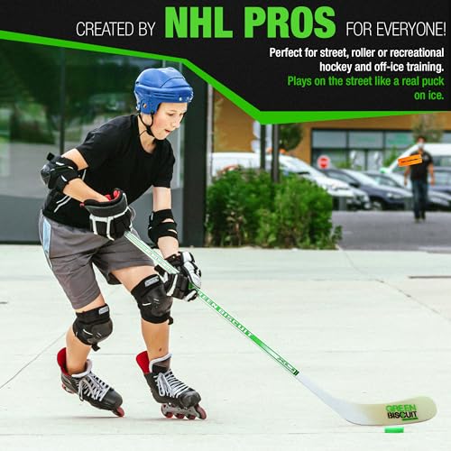 Green Biscuit Hockey Pucks 2 Pack - Green and Pink Passer Street Pucks/Free GB Sticker/Package may vary - Image 5