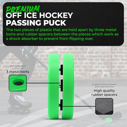 Green Biscuit Hockey Pucks 2 Pack - Green and Pink Passer Street Pucks/Free GB Sticker/Package may vary - Image 3