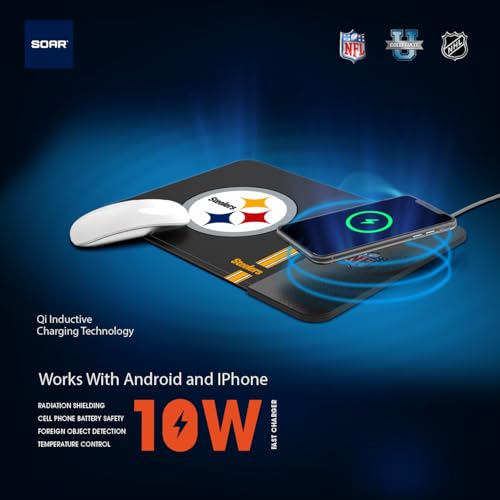SOAR NFL Wireless Charging Mouse Pad, New Orleans Saints - Image 4