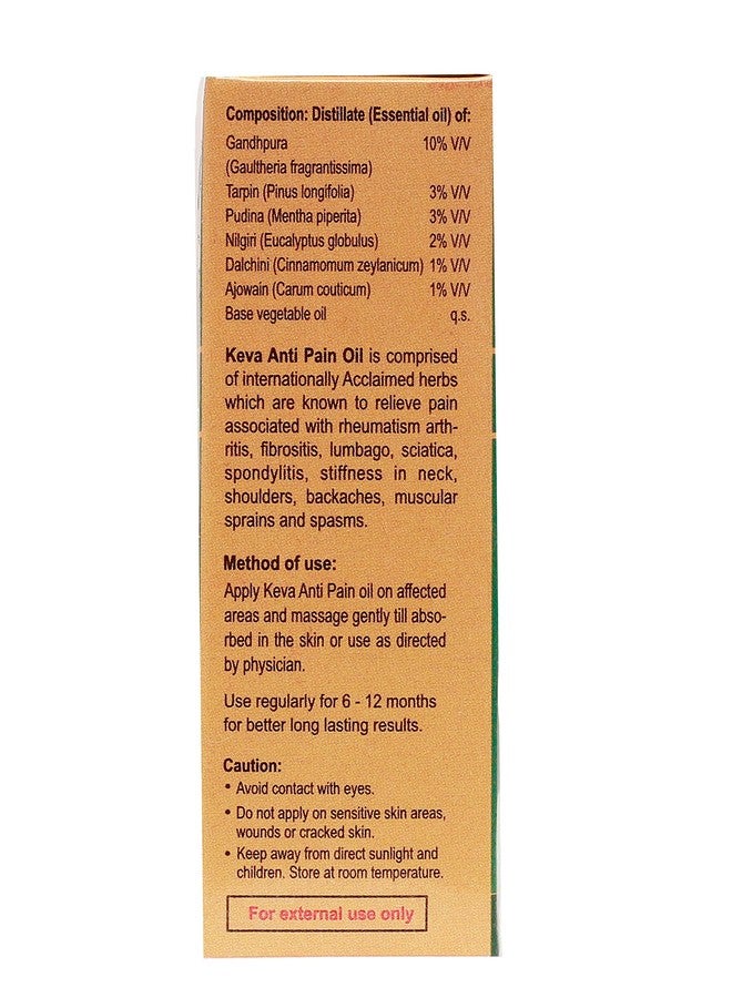 KEVA Herbal Natural Organic Anti Pain Oil for Joint and Body Pain (50 ml) - Pack of 2 - Image 3