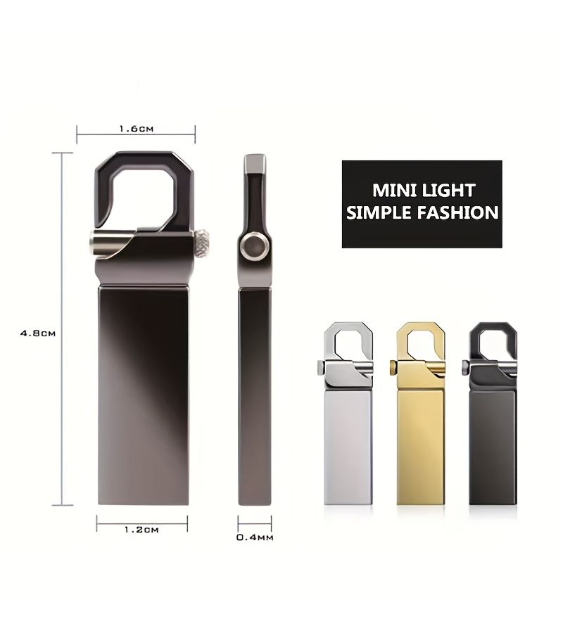 Custom Logo Metal USB 2.0 Flash Drive 4GB Black Keychain Pen Drive - Image 3