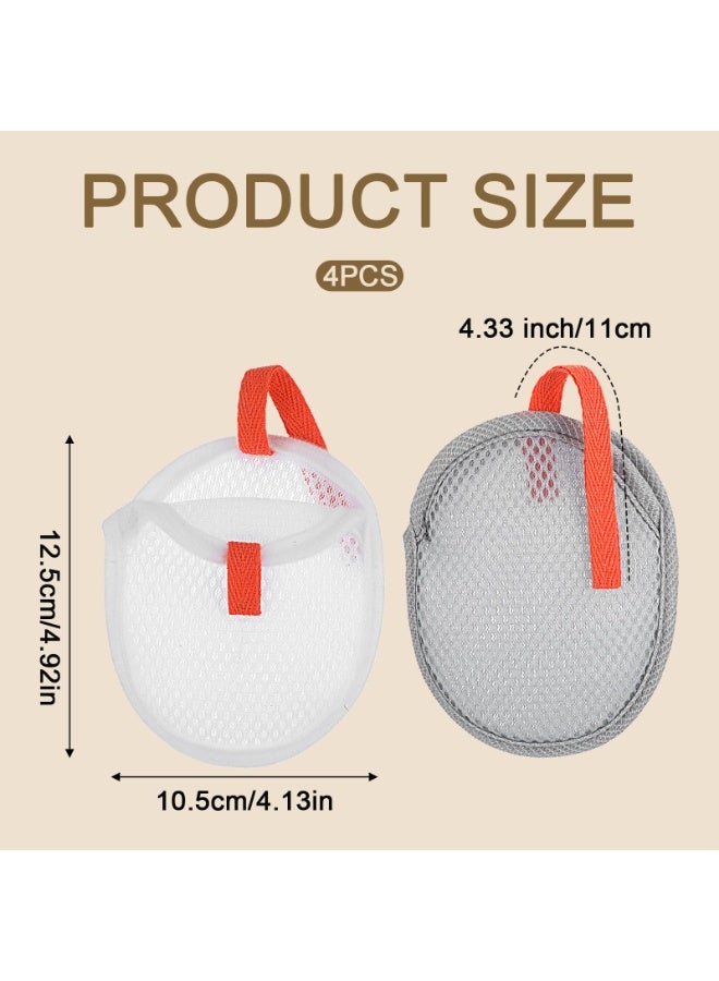 4Pcs Mesh Soap Bags With Drawstring Hangable Exfoliating Soap Pouch Foam Net Soap Saver Bag For Shower Face Body Clean 4.9*4.13 Inch - Image 2