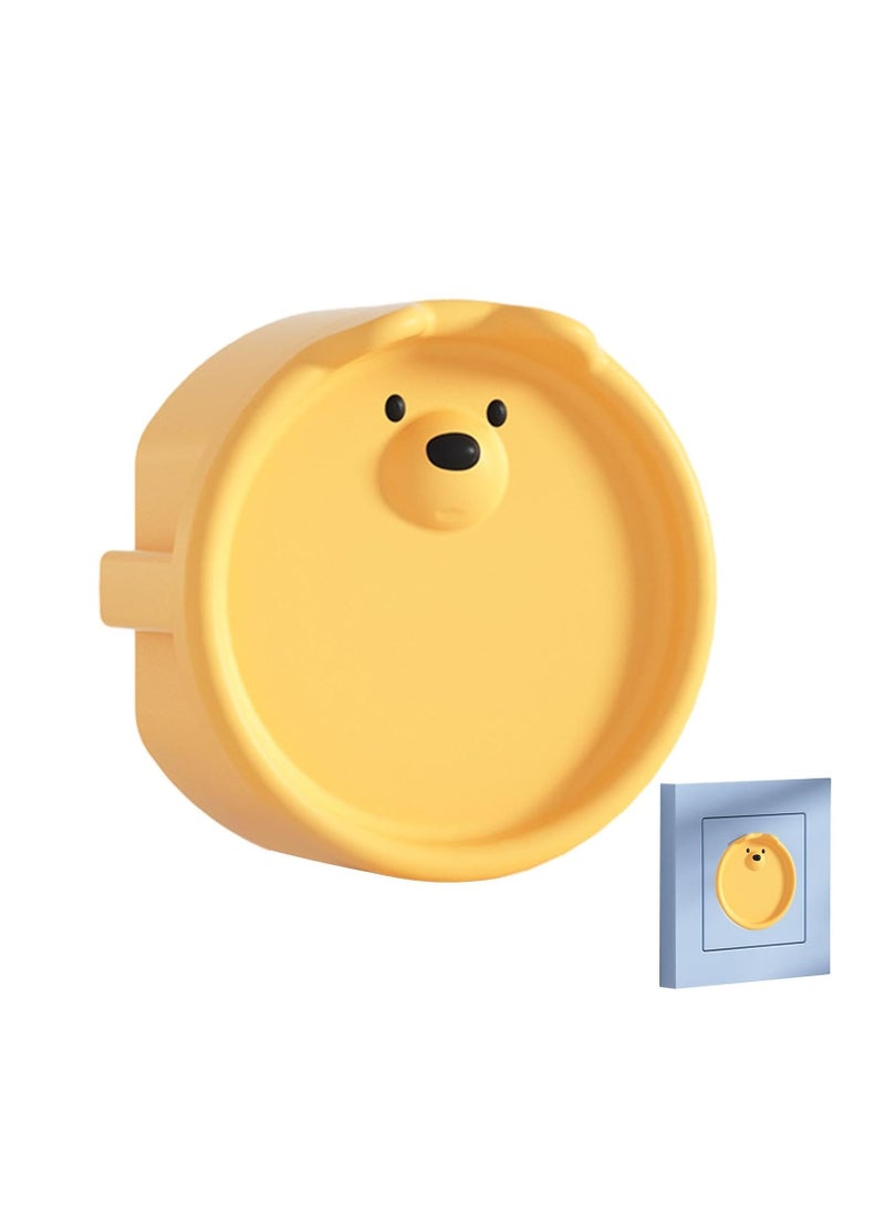 Baby Socket Cover, Silicone 2 Hole Electrical Socket Plug Cover, European Standard Protective Cover, Childproof Plug Protector, Silicone Socket Protective Cover, Electrical Socket Protection Against Electric Shock (Yellow)  - Image 2