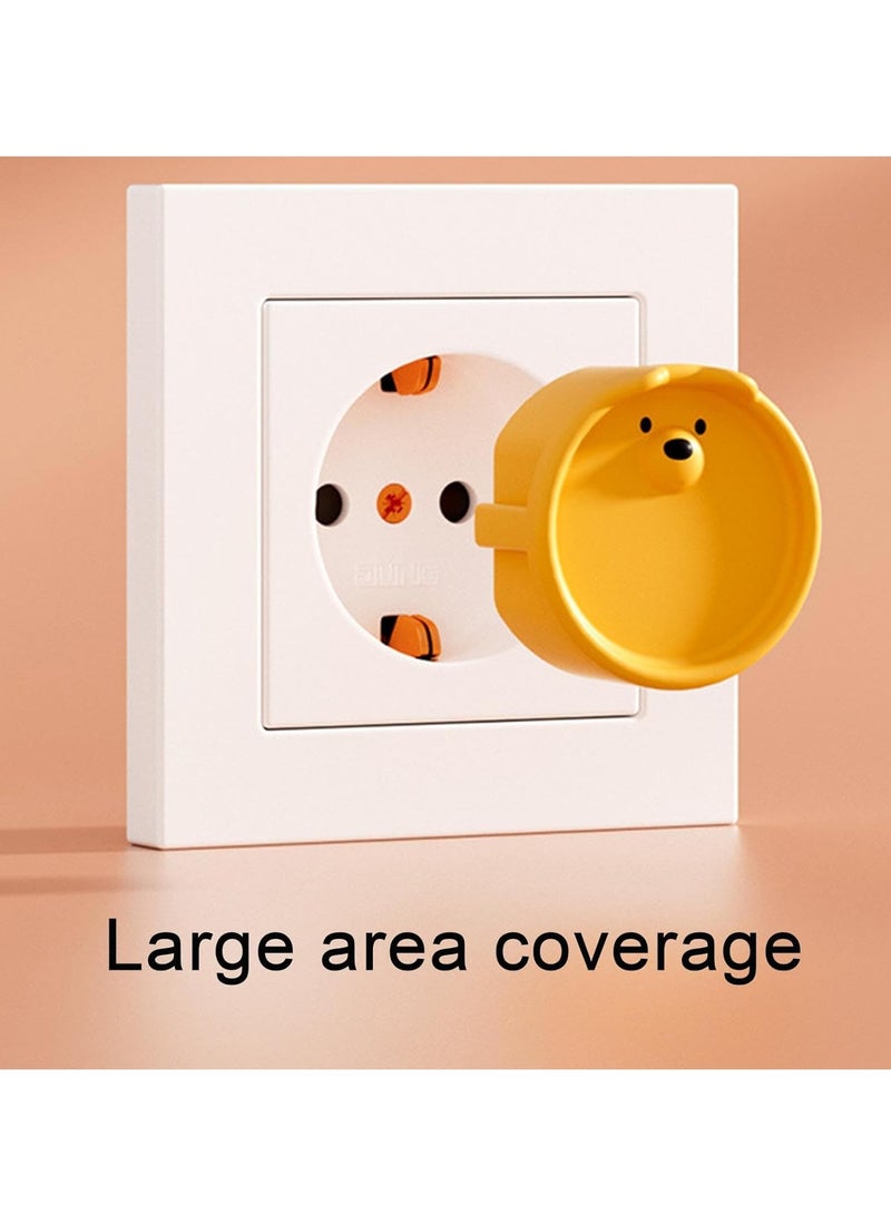 Baby Socket Cover, Silicone 2 Hole Electrical Socket Plug Cover, European Standard Protective Cover, Childproof Plug Protector, Silicone Socket Protective Cover, Electrical Socket Protection Against Electric Shock (Yellow)  - Image 4