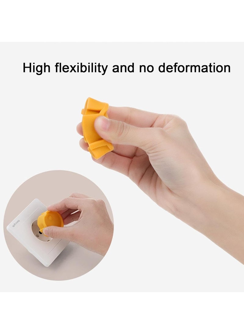 Baby Socket Cover, Silicone 2 Hole Electrical Socket Plug Cover, European Standard Protective Cover, Childproof Plug Protector, Silicone Socket Protective Cover, Electrical Socket Protection Against Electric Shock (Yellow)  - Image 5