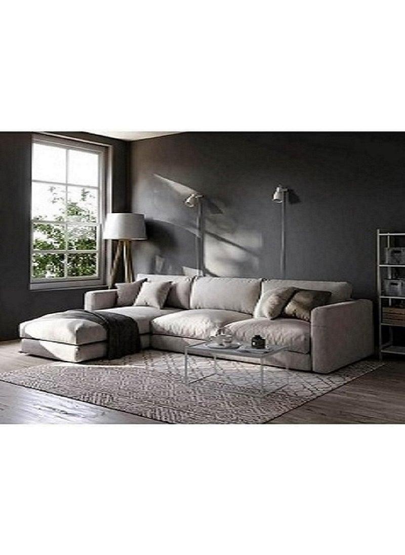 Betak - 4 Seater L-shape Sofa 250×150×80×85 Cm - Beige - Image 1