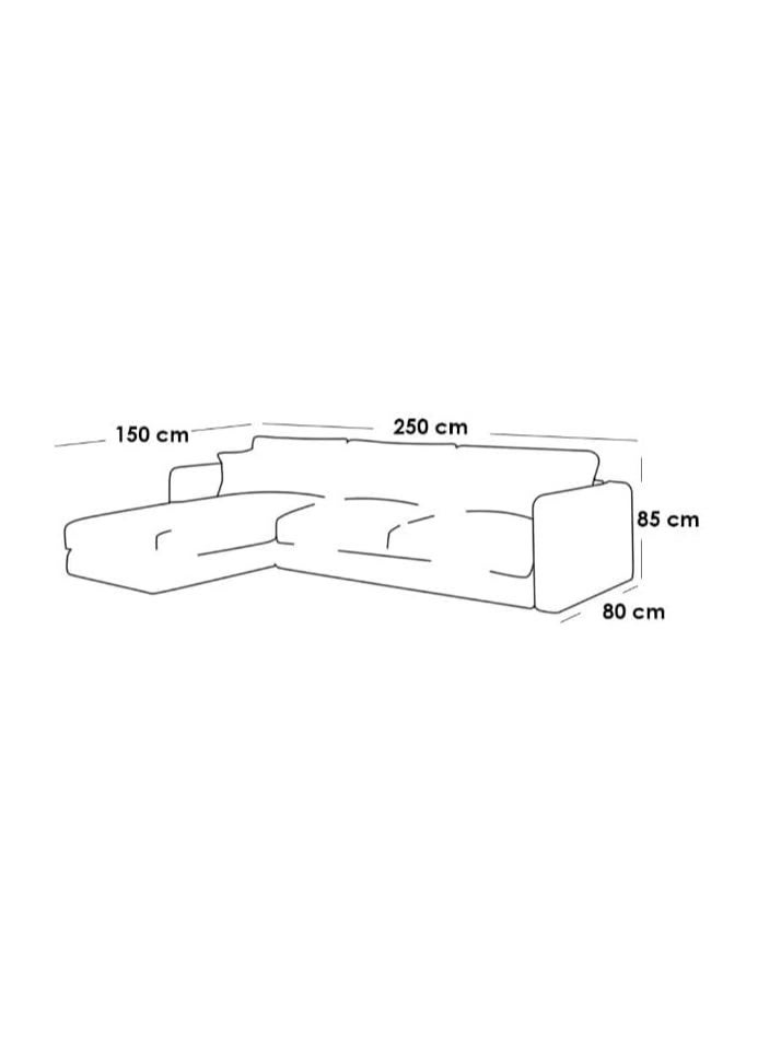 Betak - 4 Seater L-shape Sofa 250×150×80×85 Cm - Beige - Image 1