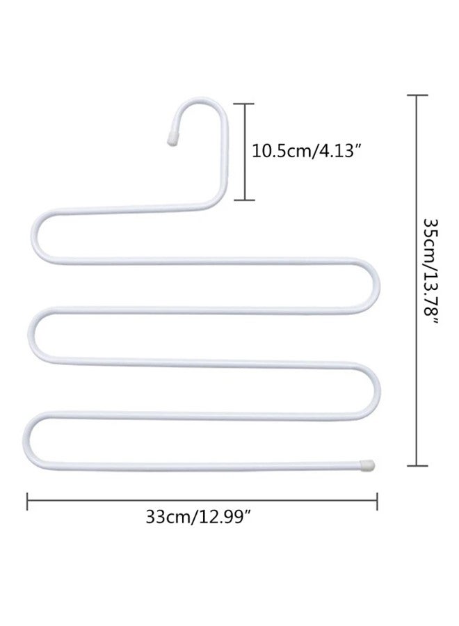 We Happy S Shape Clothes Hanger, 5 layers Pants Ties Multipurpose Stainless Steel Storage Space Saving Organizer, White (Pack of 3) - Image 2