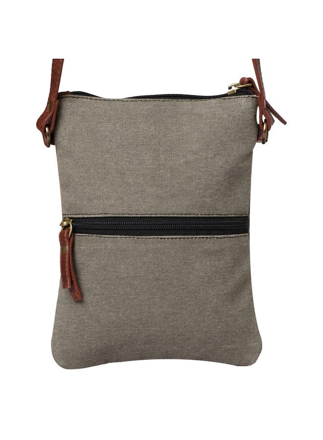 Mona B Canvas Small Sling Crossbody Bag with Stylish Design for Women - Grey - Image 2