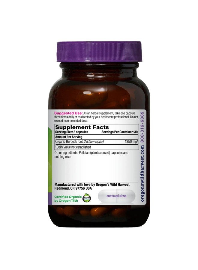 Oregon's Wild Harvest Oregon's Wild Harvest Burdock Organic Traditional Herbal Supplement Non GMO and Gluten Free | Vegan Capsules, 90 Count  - Image 2