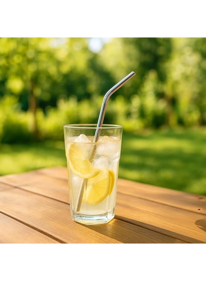 بروماس طقم شلمونات من الستانلس ستيل – 5 قطع منحنية قابلة لإعادة الاستخدام مع فرشاة تنظيف - Image 5