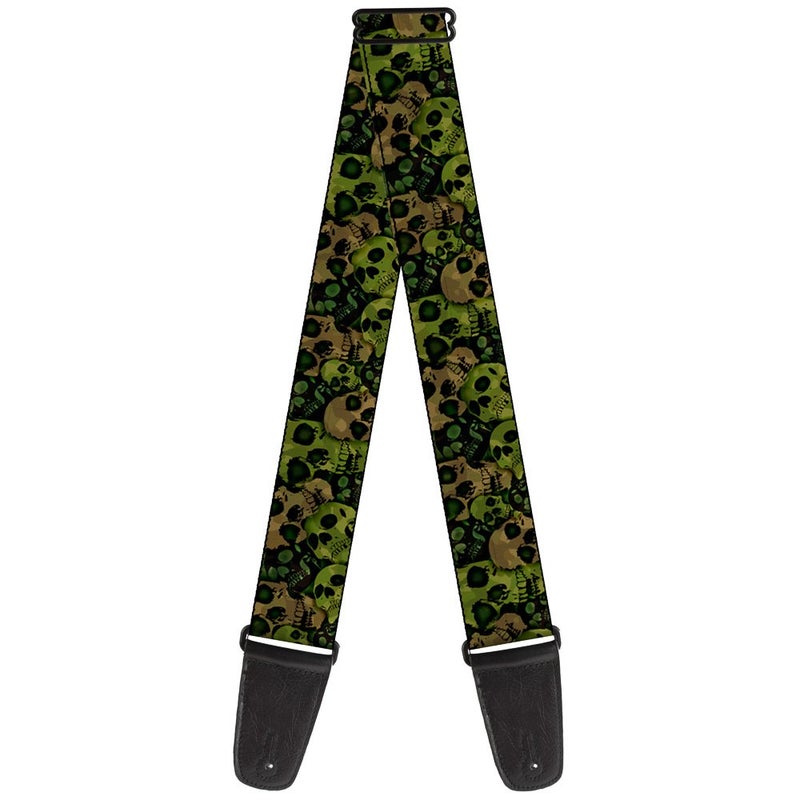 Buckle Down Buckle-Down Guitar Strap Camo Olive Black Skull Yard2 2 Inches Wide (GS-W35548) - Image 1