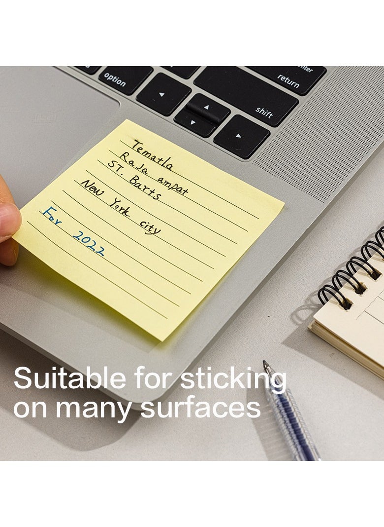 Deli Deli EA047 STICK UP 9-Line Sticky Notes 1 piece, 75gsm Paper, 76×126mm, Pink, Yellow, Blue, Green, 100 Sheets (4 Pads, 25 Sheets Each), To-Do List, Easy to Remove, Assorted  - Image 4