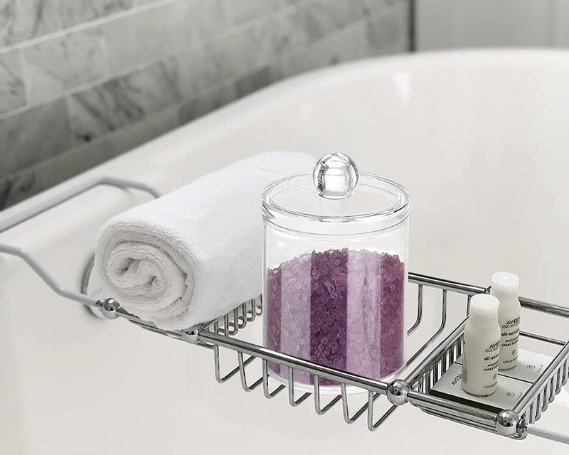 GODFLY حامل تخزين أعواد القطن GODFLY، حافظة كرات القطن الشفافة، صندوق تخزين أعواد القطن/الأذن، صندوق تخزين مستحضرات التجميل للنساء مع غطاء (1 قطعة) - Image 5