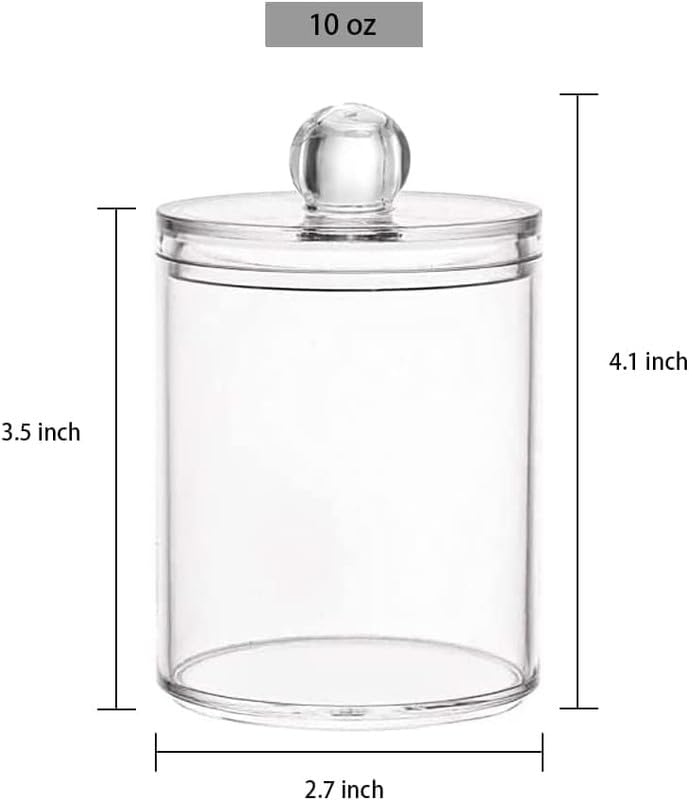 GODFLY حامل تخزين أعواد القطن GODFLY، حافظة كرات القطن الشفافة، صندوق تخزين أعواد القطن/الأذن، صندوق تخزين مستحضرات التجميل للنساء مع غطاء (1 قطعة) - Image 2