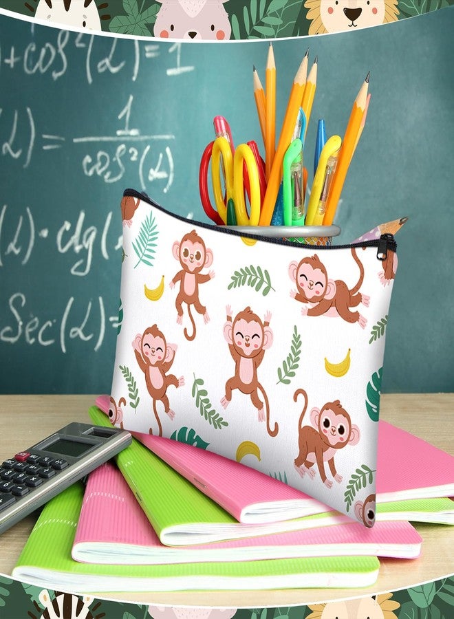 Affrolling 36 Pcs Cartoon Animal Pencil Case Bulk Cute Cartoon Pencil Pouch Multicolor Canvas Pen Bag Organizer with Zipper Stationery Back to School Supplies(Funny) - Image 5