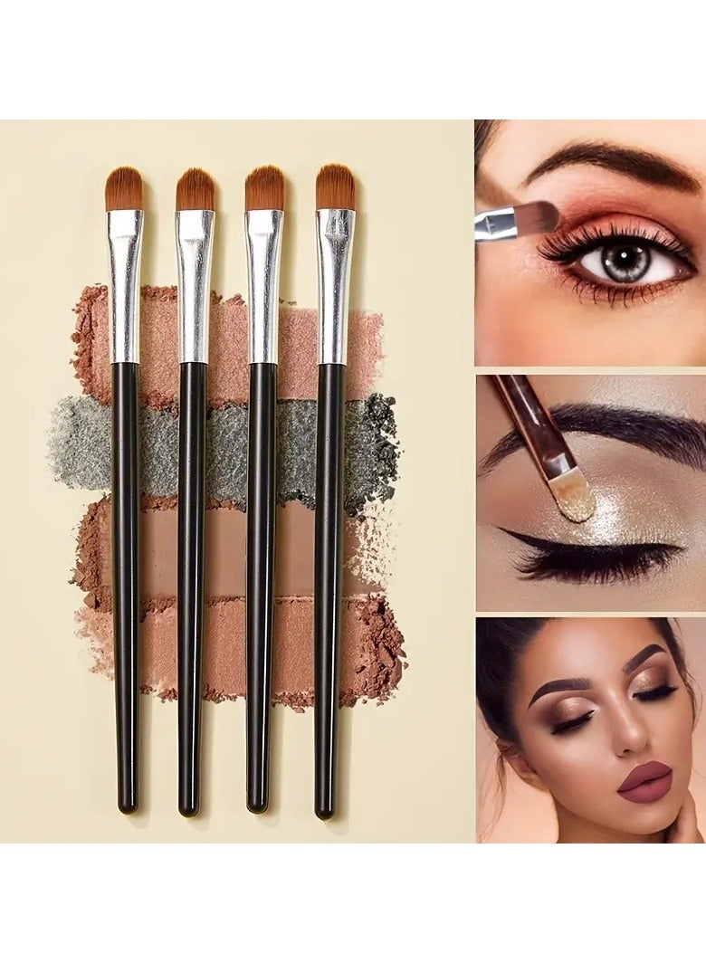 ORiTi طقم فرش مكياج العين 4 قطع احترافي لدمج ظلال العيون فرش مكياج ناعمة ودقيقة لتصحيح العيوب والحواجب وكحل العين، مثالي للمبتدئين والفنانين، شعيرات صناعية كثيفة متميزة - Image 1