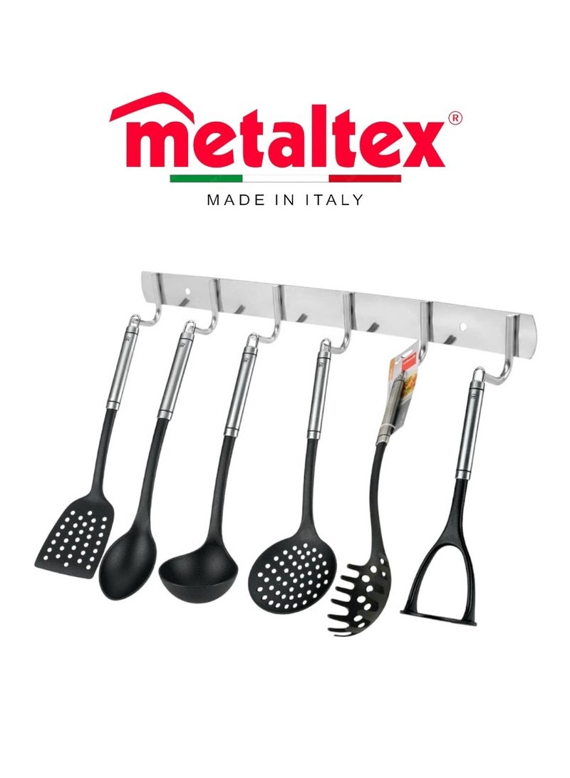 Metaltex مجموعة أدوات المطبخ من ميتالتكس هونر من الفولاذ المقاوم للصدأ - 6 قطع أساسية أنيقة ودائمة للطهي - Image 1