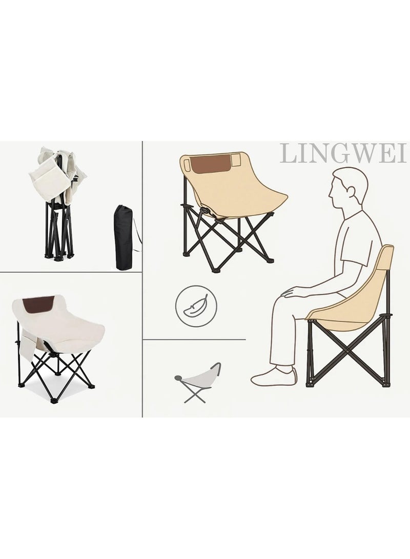 LINGWEI Outdoor Camping Chair with Carry Bag Lightweight seat Portable Heavy Duty Foldable Chair for Camping, Hiking,Fishing, Beach, BBQ and Picnics - Image 5