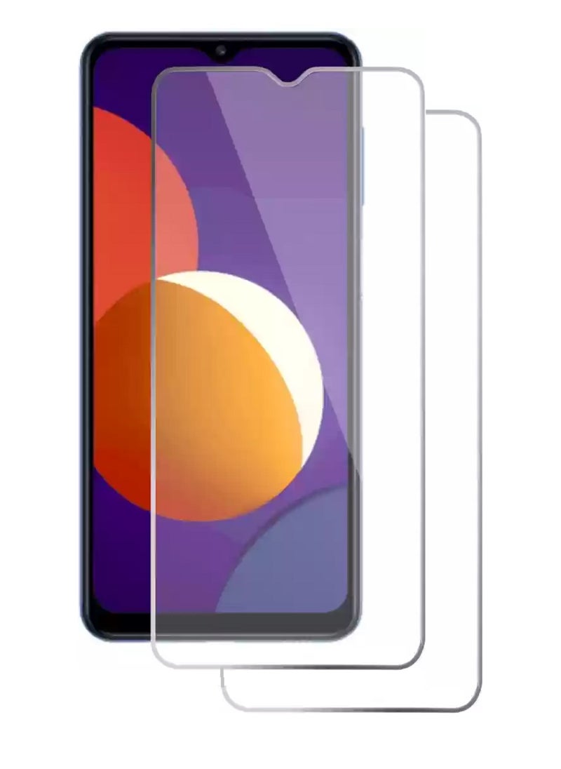 Super 2 Pieces Tempered Glass Screen Protector Clear Designed For Samsung Galaxy M12 Full Screen Coverage And Bubble Free - Image 1
