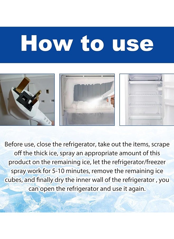 WILLIAM WEIR - 120ml Defrosting Spray For Fridge Freezer, Refrigerator Cleaning Defrost Spray Frost Remover for Cleaning Inside Refrigerator, Defrost Spray for Fridge and Freezer, Quickly Removes Ice - Image 1