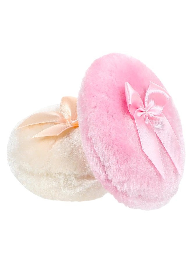 WJIAAA Large Fluffy Puffs for Body Powder, 2Pcs 3.5 Inch Dusting Puff - Image 1