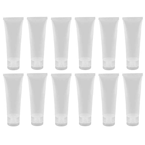 Ovenot 24PCS 50ml/1.7oz Empty Refillable Clear Plastic Squeeze Soft Tubes with Flip Cover Lotion Bottle Travel Sample Packing Cosmetic Makeup Container Storage Vials Jars for Facial Cleaner Toiletries - Image 1